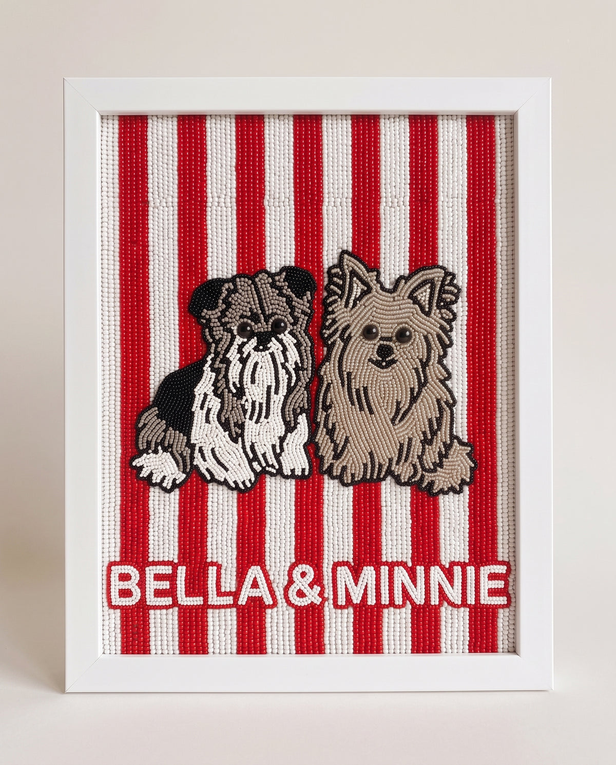 Personalized Beaded Pet Portrait Wall Art