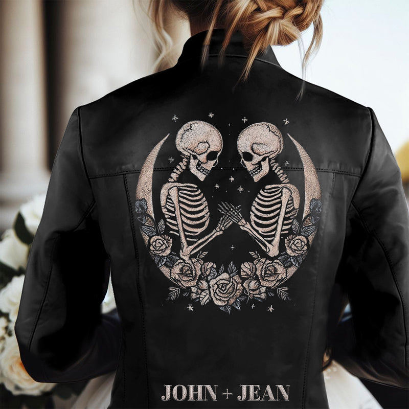 Embroidered Leather Jacket with Names