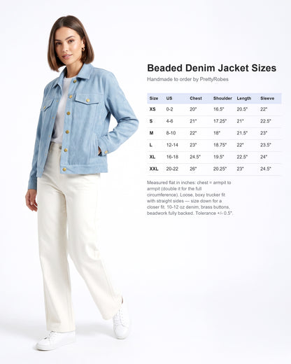 Golden Retriever Beaded Denim Jacket