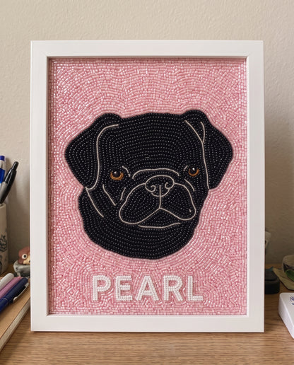 Personalized Beaded Pet Portrait Wall Art