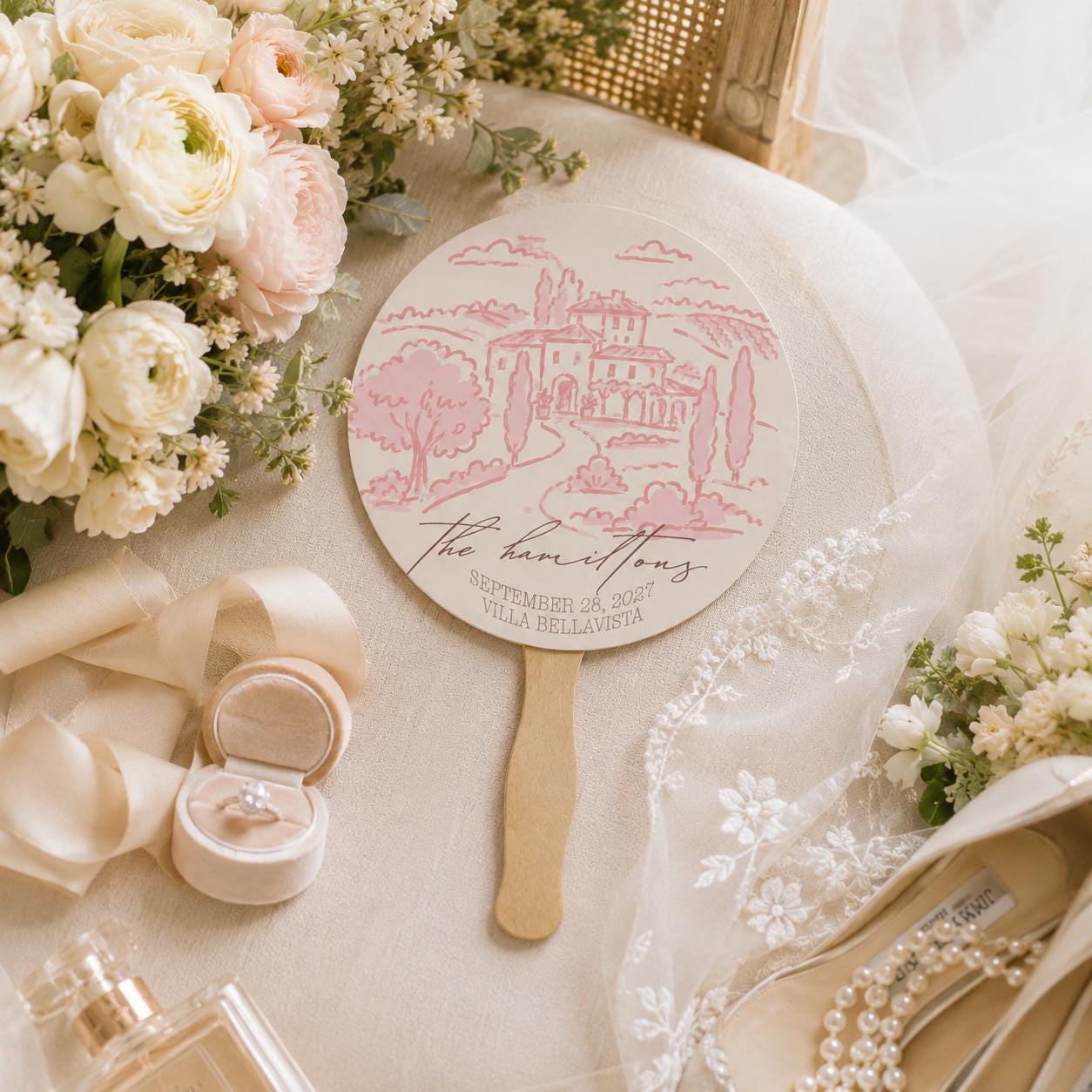Outdoor Summer Ceremony Hand Fans