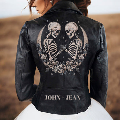 Embroidered Leather Jacket with Names
