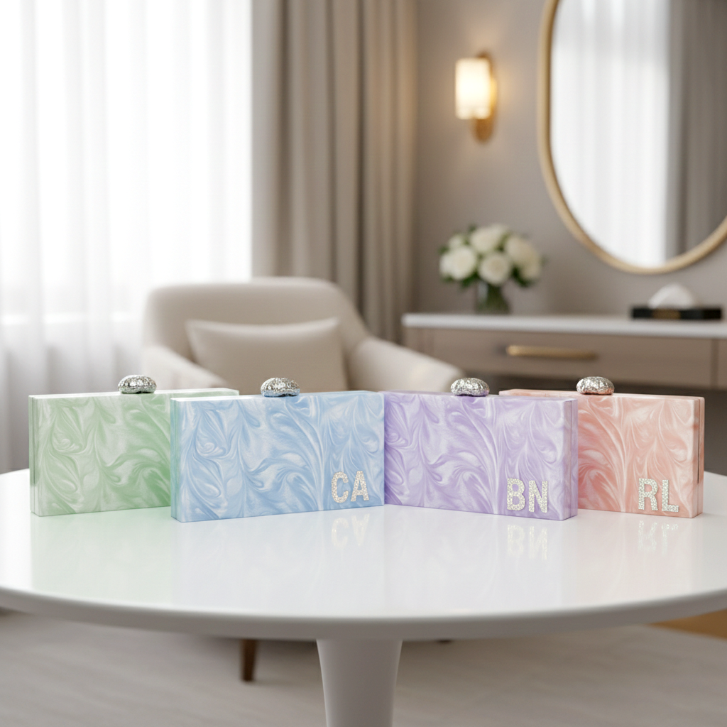 Bridesmaid Marbled Acrylic Clutch