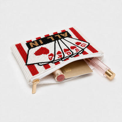 All In Playing Cards Beaded Coin Purse