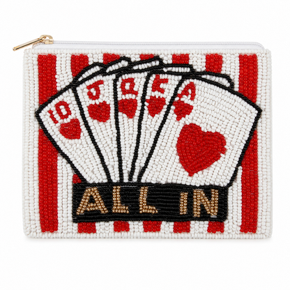 All In Playing Cards Beaded Coin Purse