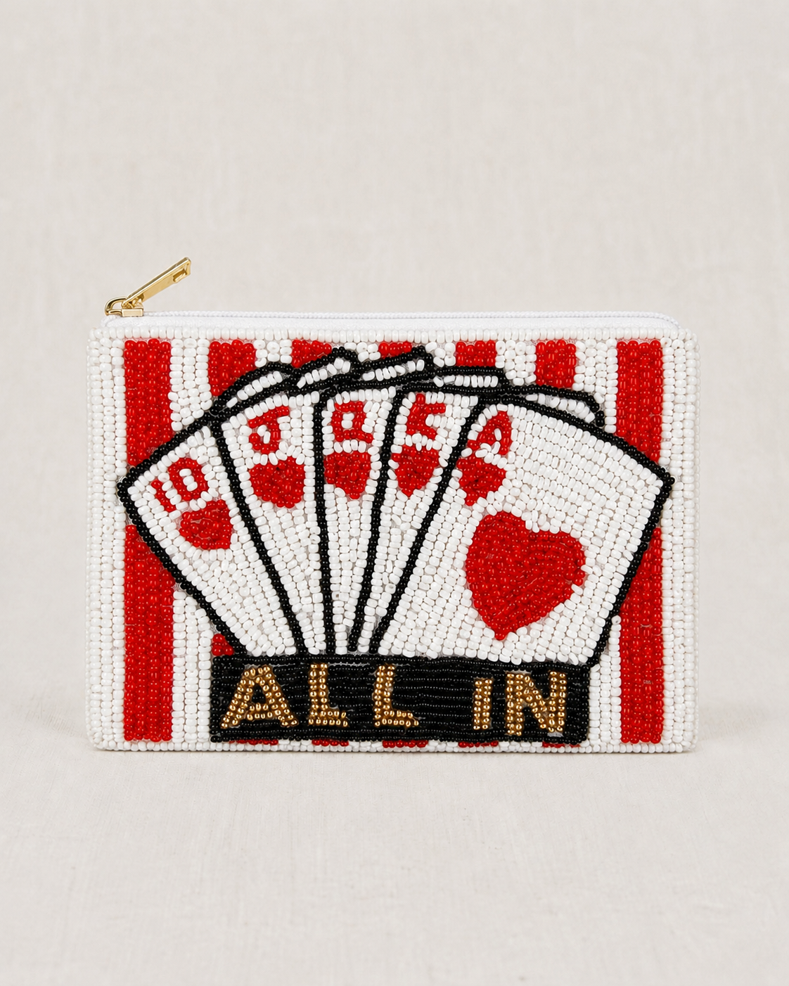 All In Playing Cards Beaded Coin Purse