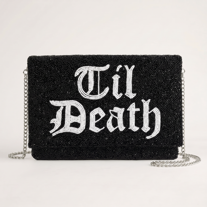 Gothic Beaded Canvas Clutch