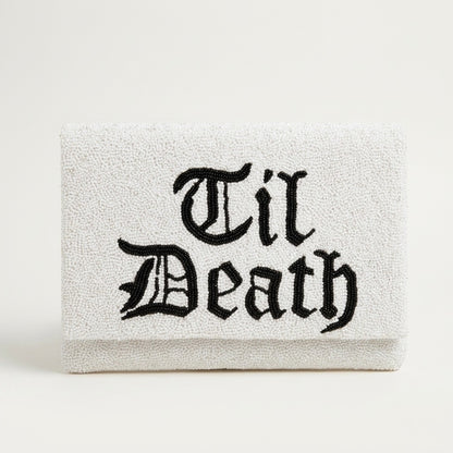 Gothic Beaded Canvas Clutch