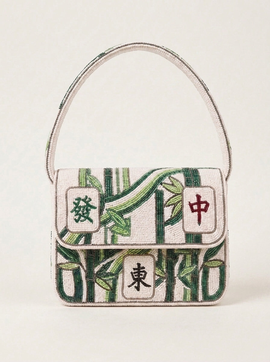 Bamboo Mahjong Beaded Shoulder Bag