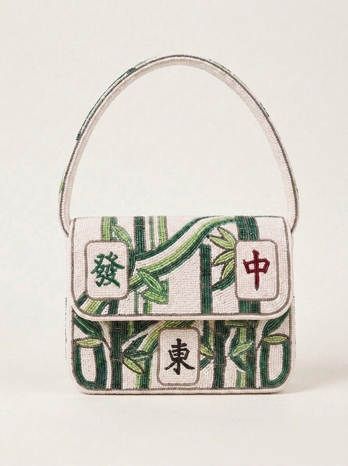 Bamboo Mahjong Beaded Shoulder Bag