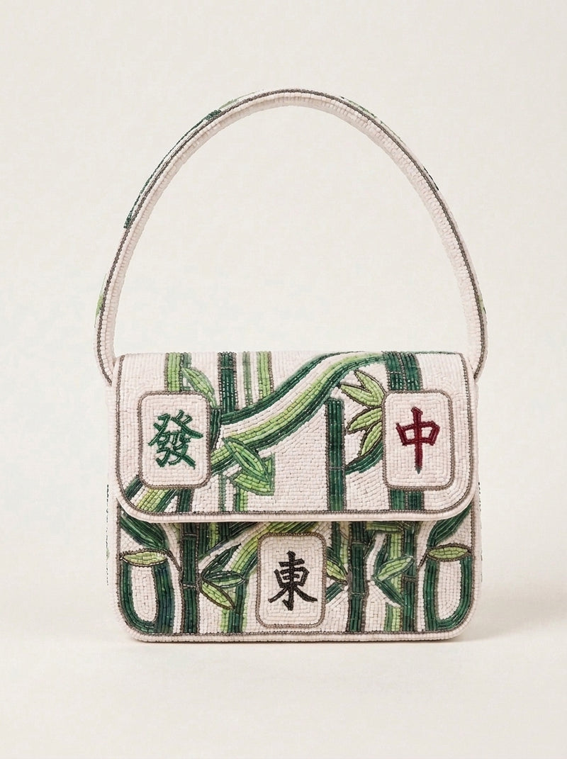 Bamboo Mahjong Beaded Shoulder Bag