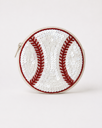 Baseball Beaded Coin Purse