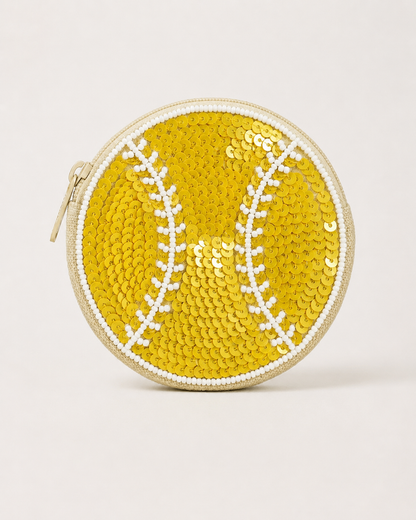 Baseball Beaded Coin Purse