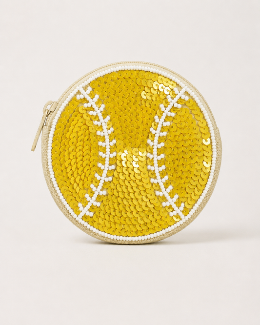 Baseball Beaded Coin Purse