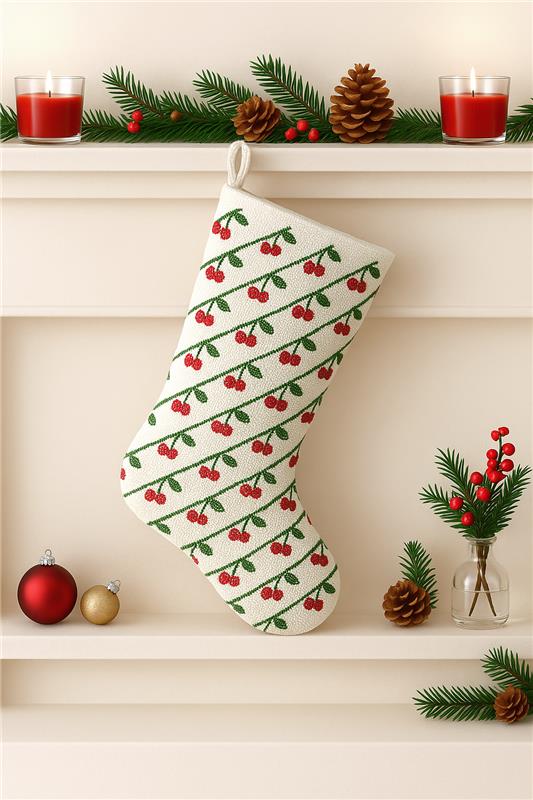 Beaded Cherry Stocking