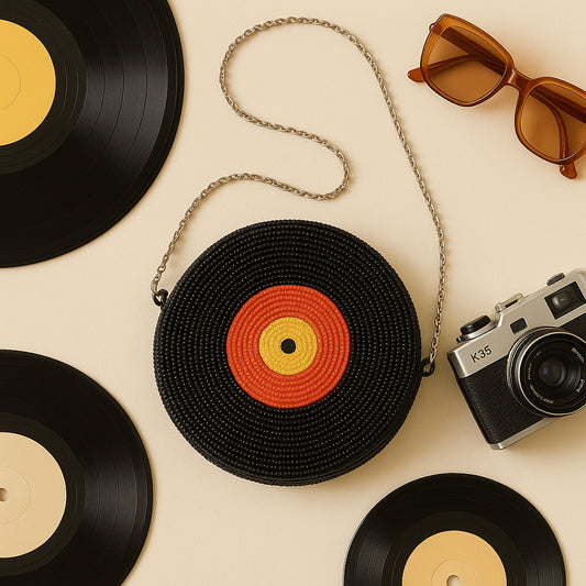 Beaded Record Purse
