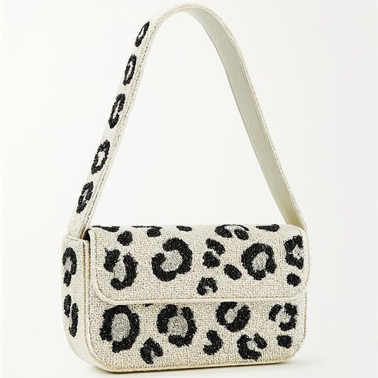 White Leopard Print Purse