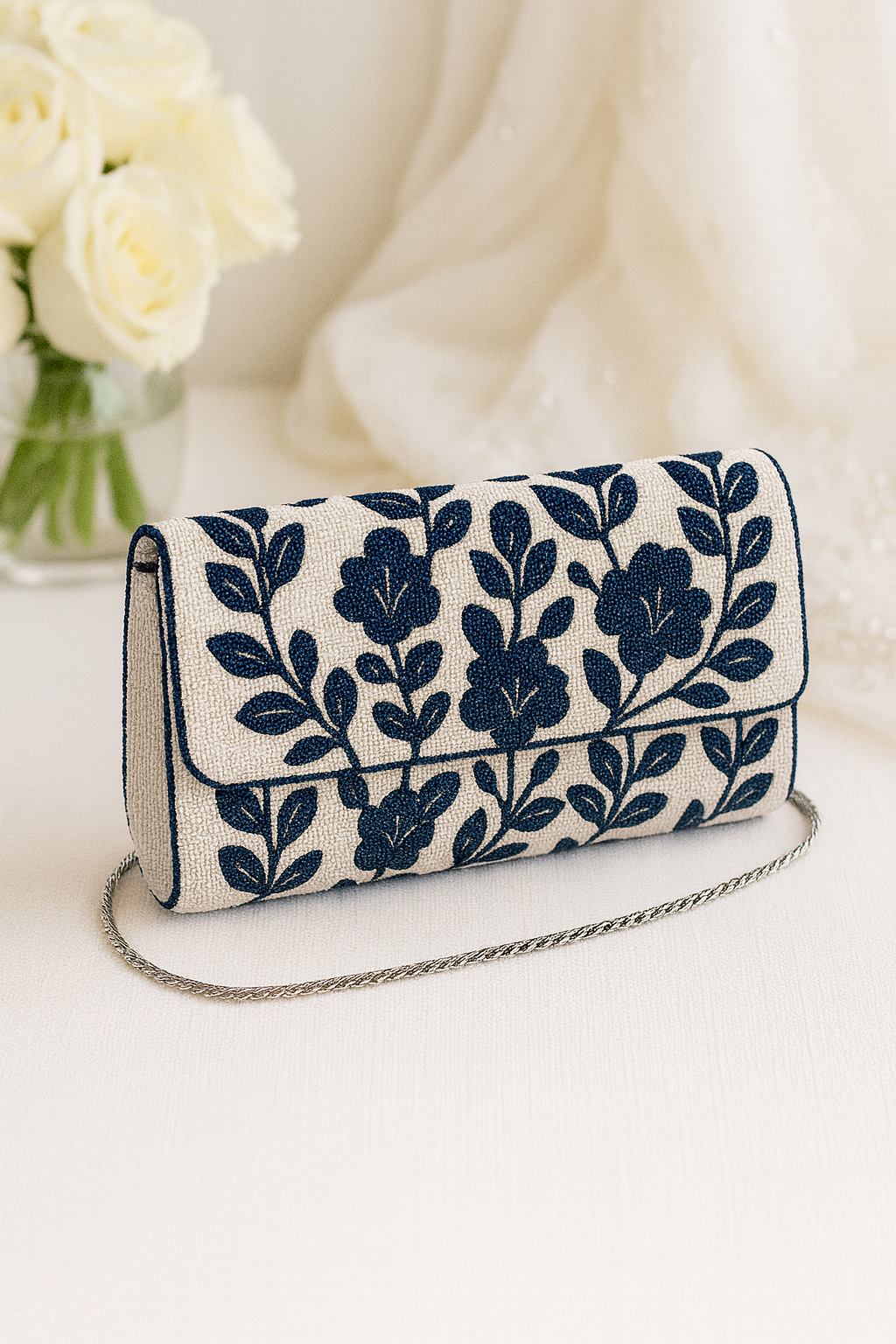 Bridesmaid Beaded Barrel Clutch