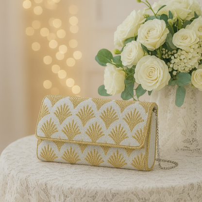 Bridesmaid Beaded Barrel Clutch