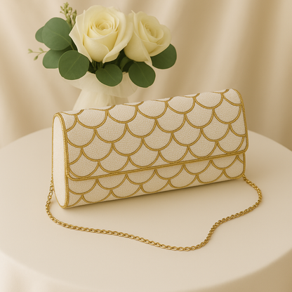 Bridesmaid Beaded Barrel Clutch