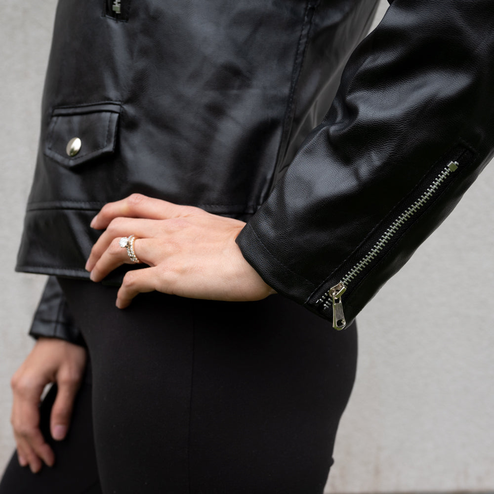 (Faux Leather) Black Till Death Jacket