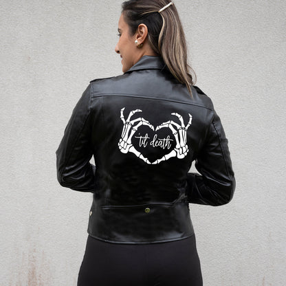 (Faux Leather) Black Till Death Jacket
