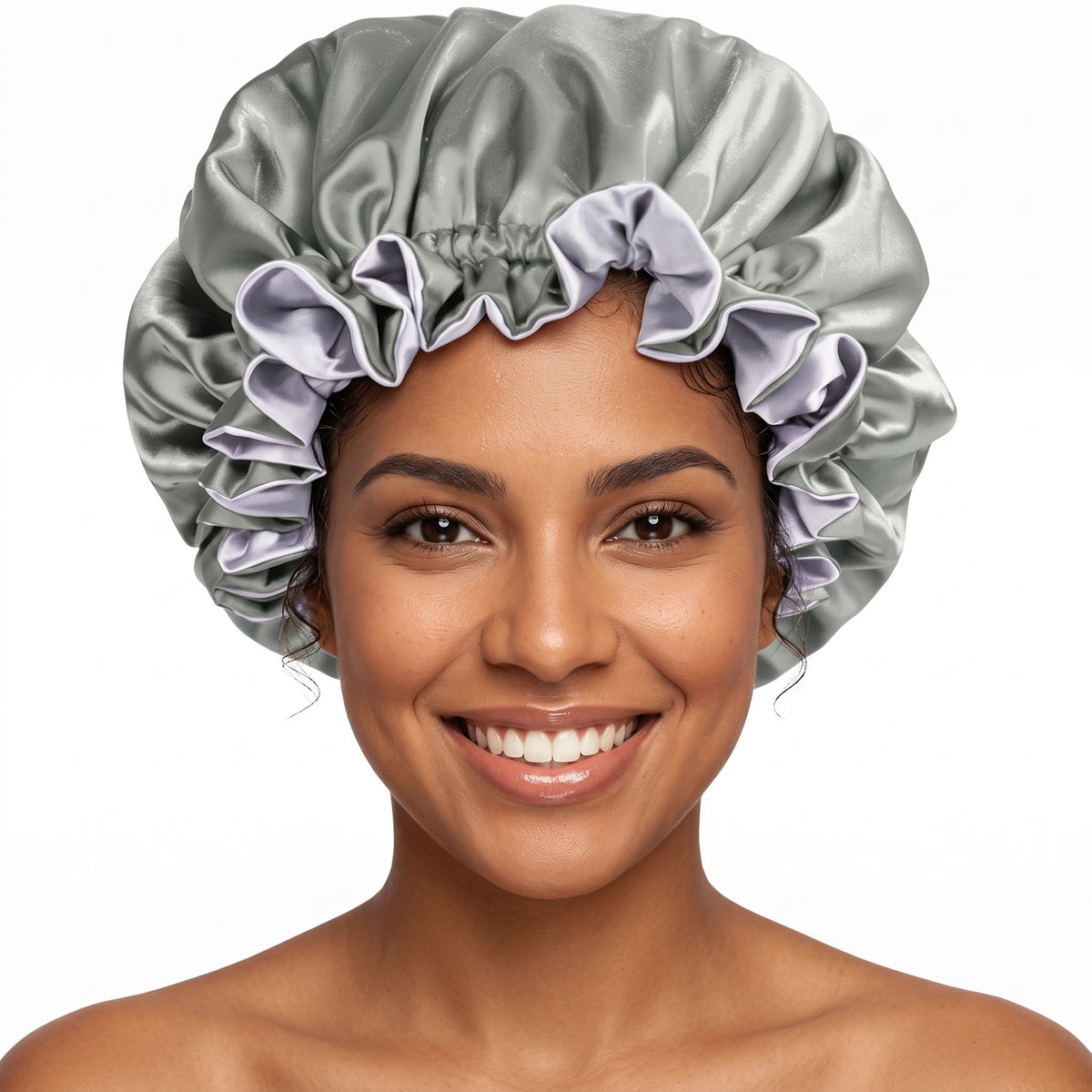 Charcoal Satin Bonnet