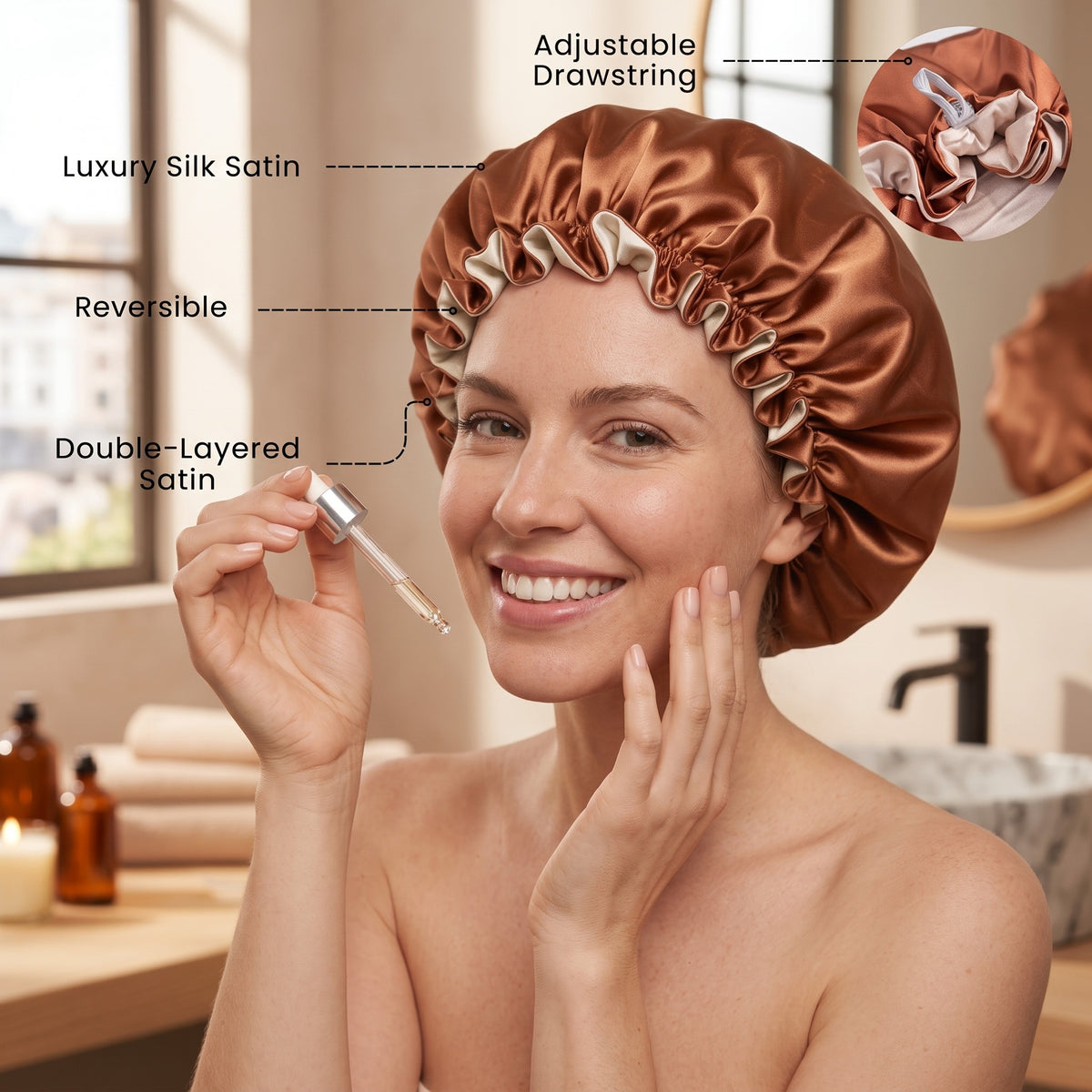 Copper Satin Bonnet