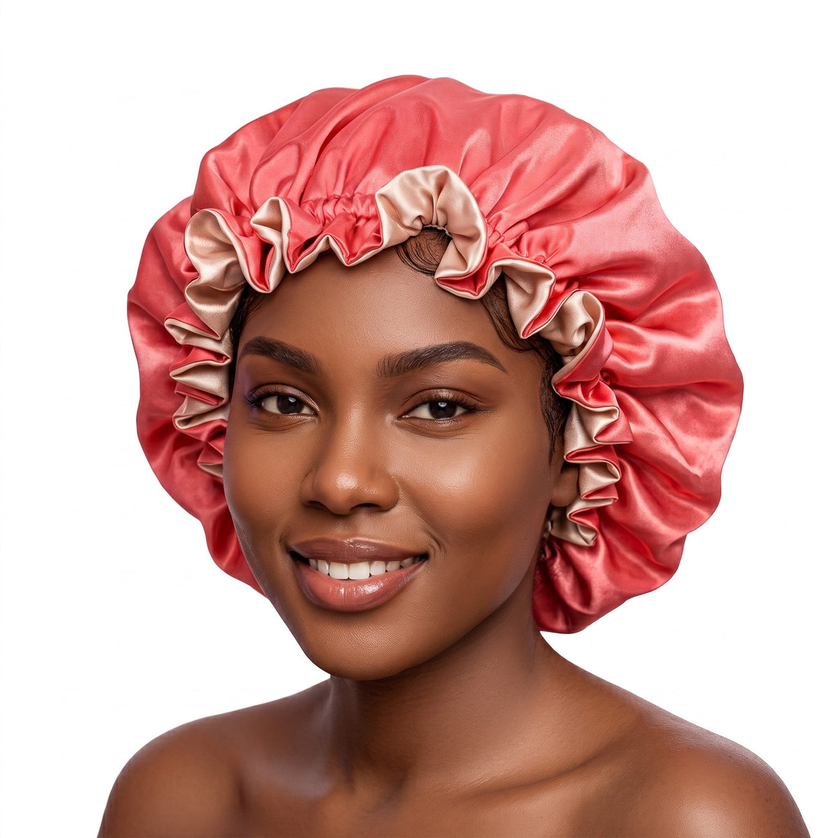 Coral Satin Bonnet