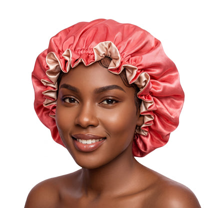 Coral Satin Bonnet