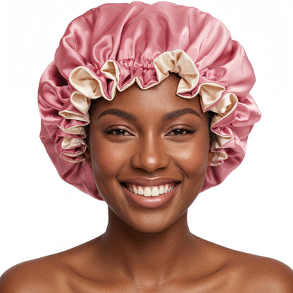 Dusty Pink Satin Bonnet