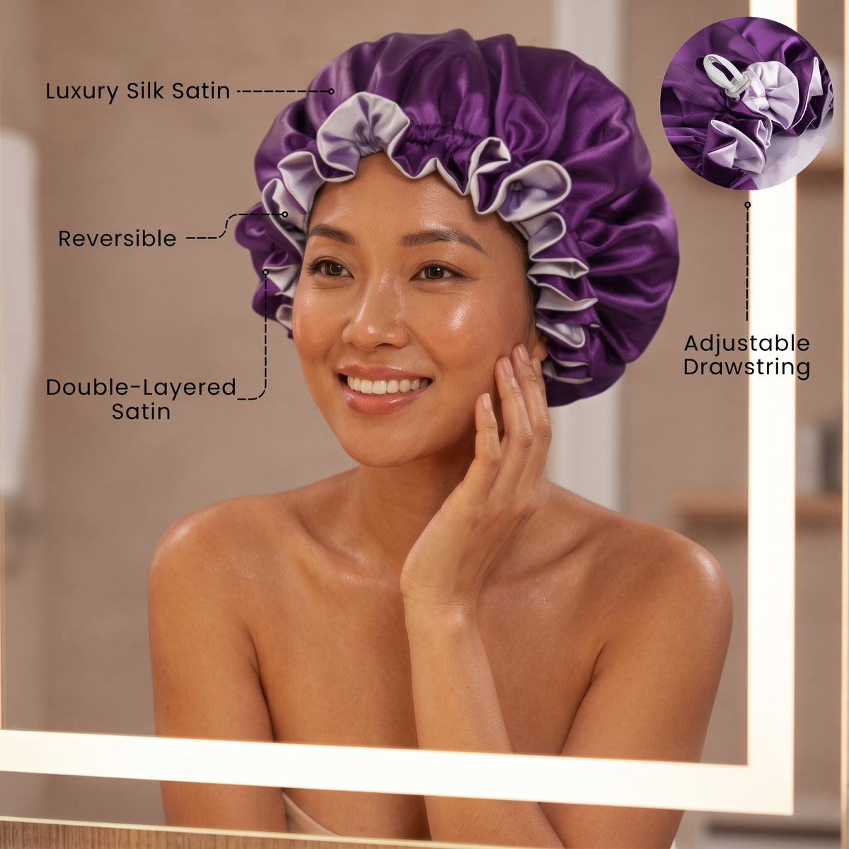 Eggplant Satin Bonnet
