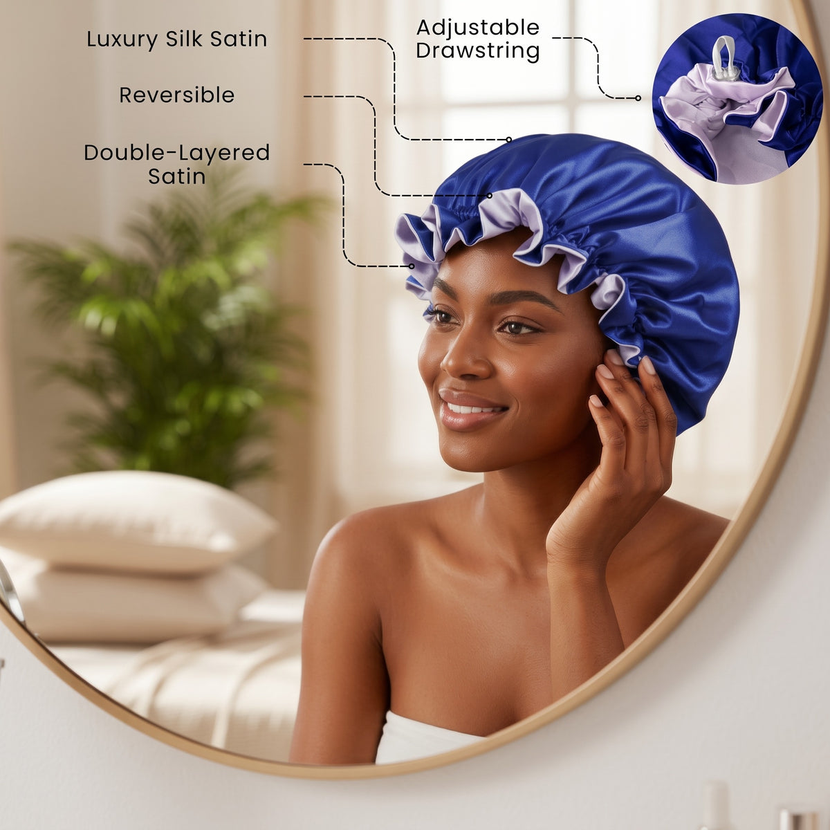 Regal Purple Satin Bonnet