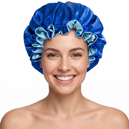 Royal Blue Satin Bonnet