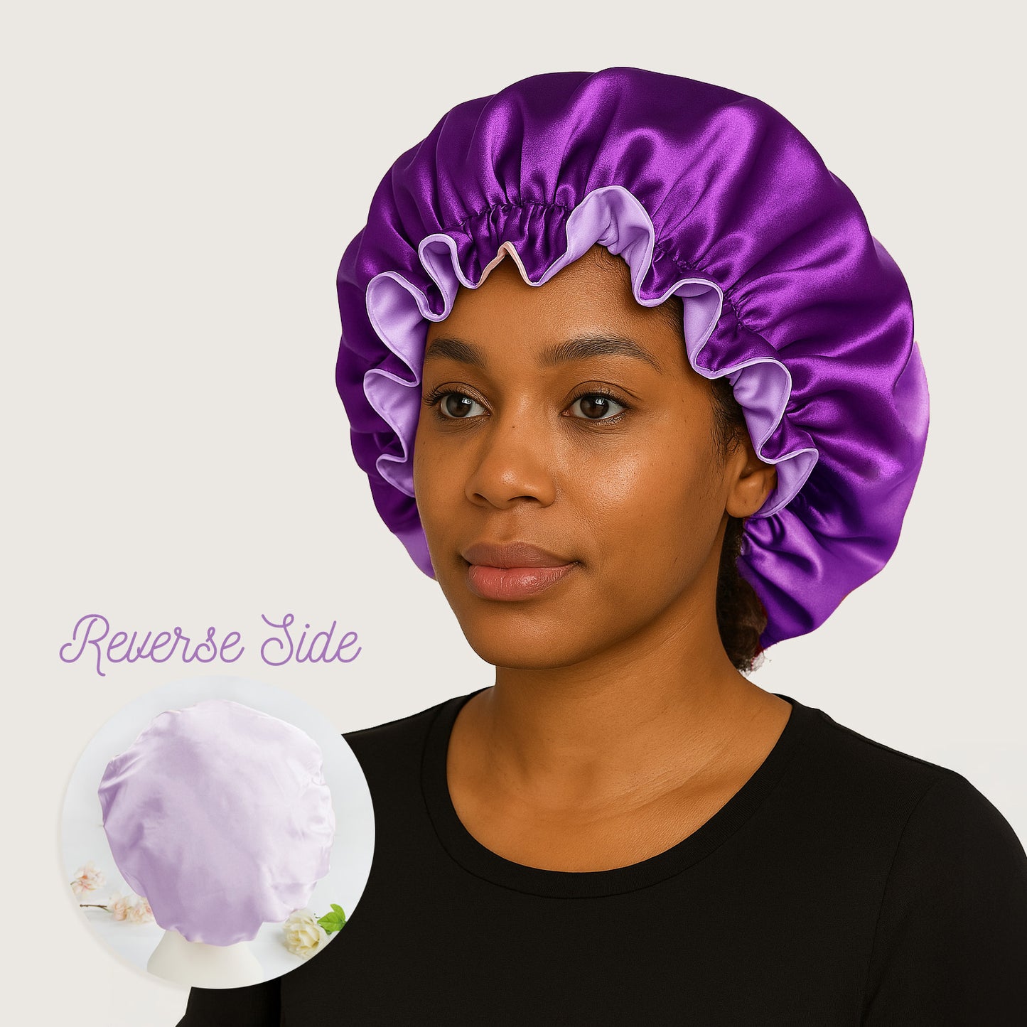 Eggplant Satin Bonnet
