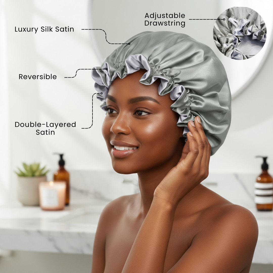 Charcoal Satin Bonnet