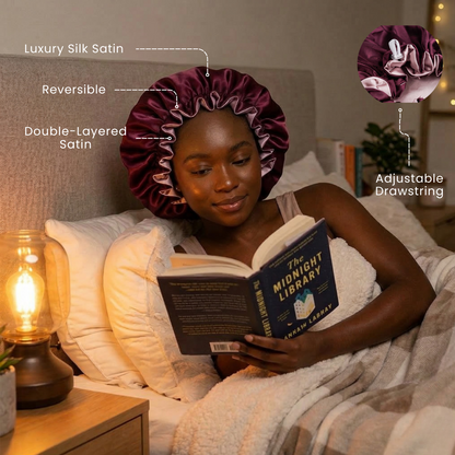 Wine and Mauve Satin Bonnet