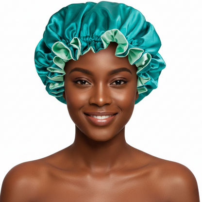 Teal Satin Bonnet