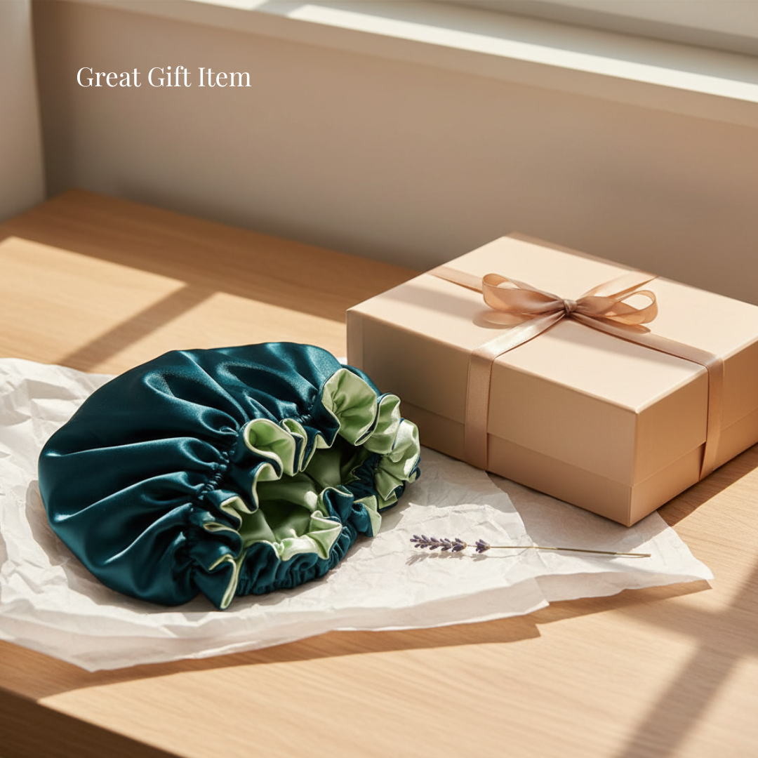 Dark Green Satin Bonnet