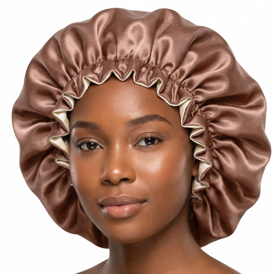 Rustic Brown Satin Bonnet