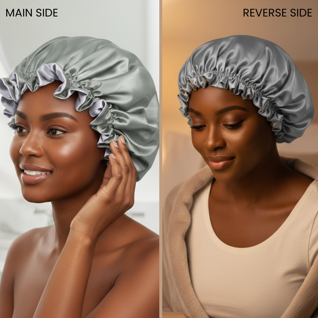 Charcoal Satin Bonnet