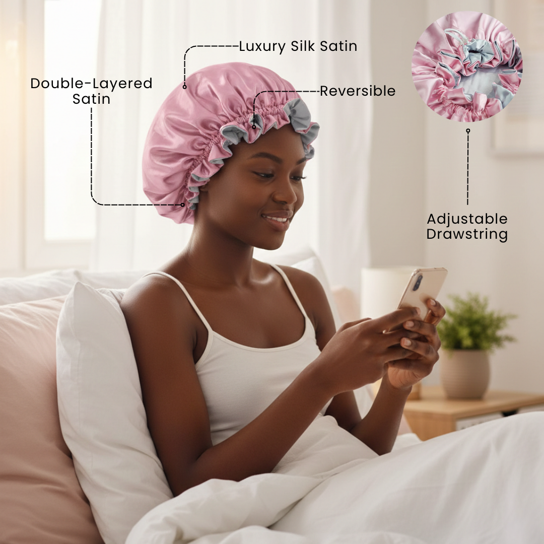 Pink Satin Bonnet