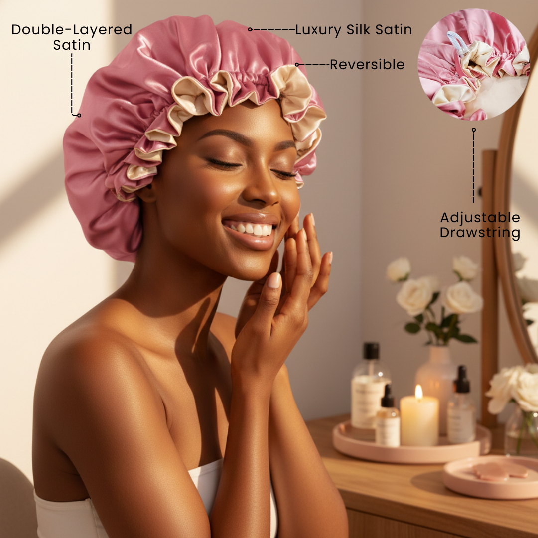 Dusty Pink Satin Bonnet
