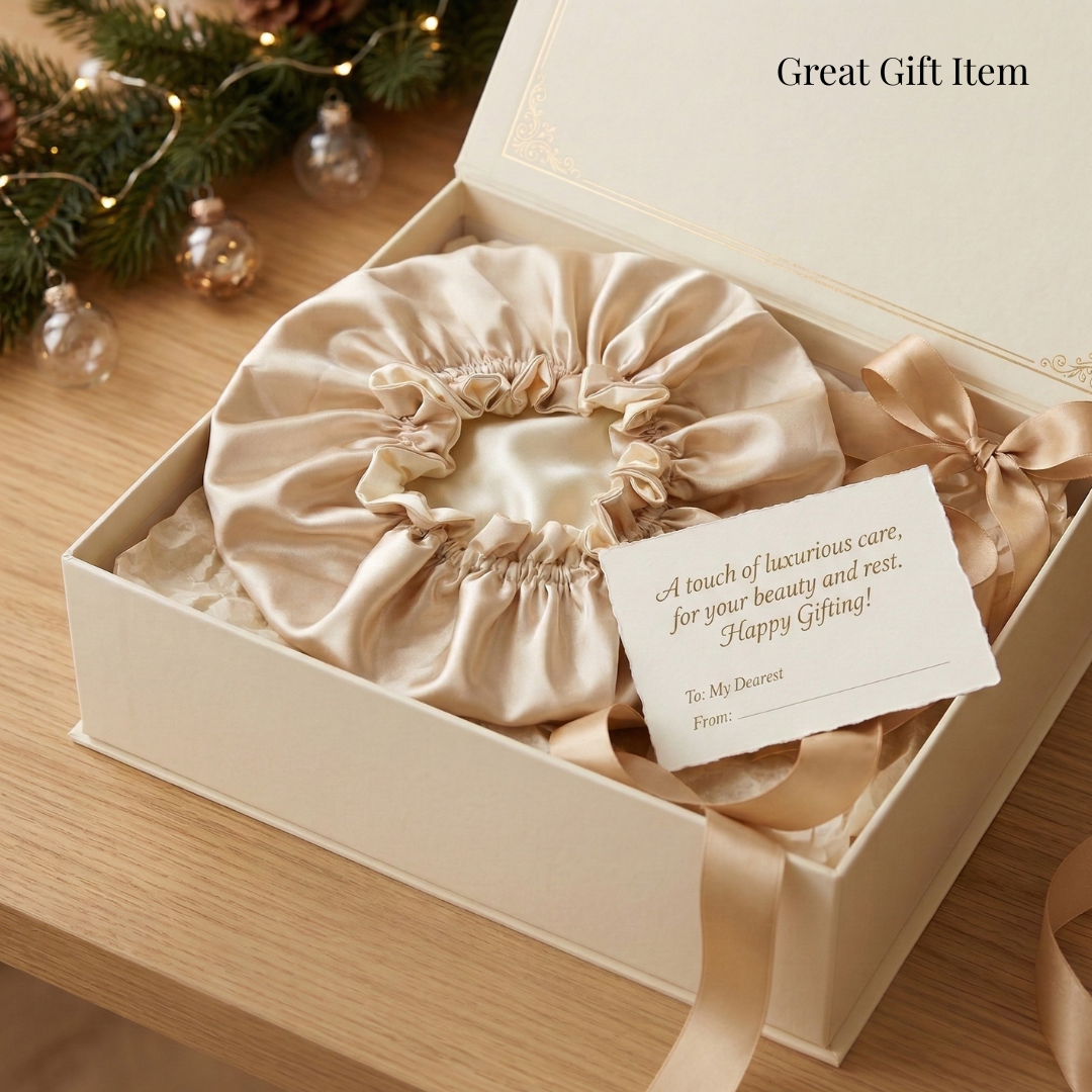 Champagne & Ivory Satin Bonnet