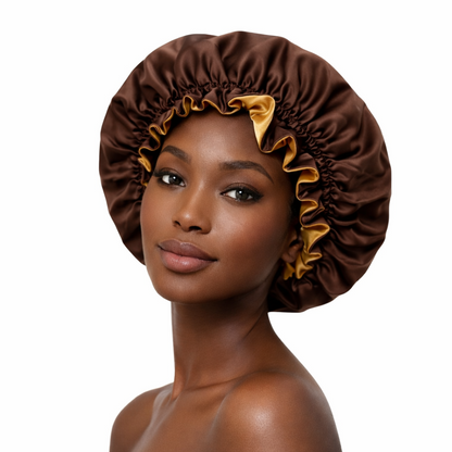 Chocolate Brown Satin Bonnet