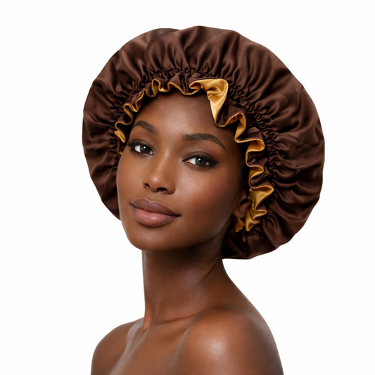 Chocolate Brown Satin Bonnet
