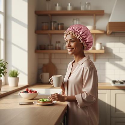 Dusty Pink Satin Bonnet