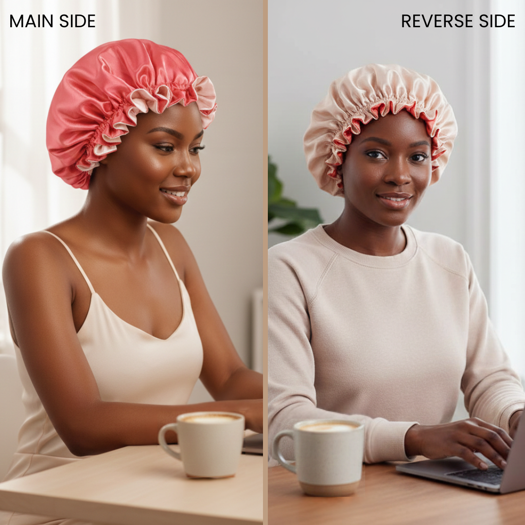 Coral Satin Bonnet