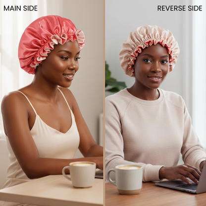 Coral Satin Bonnet