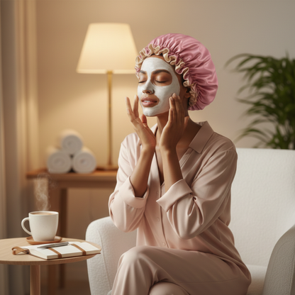 Dusty Pink Satin Bonnet